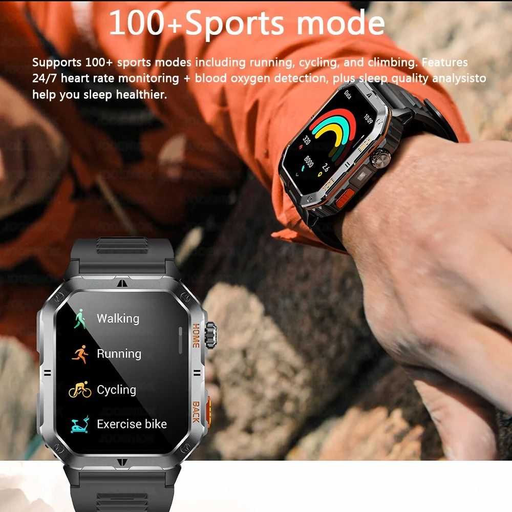 New 2026 Smart Watches 1000mAh Battery Outdoor Sports Smart Watch 2.01 inch HD Screen LED Flashlight Bluetooth Talking SmartWatches For Men Women