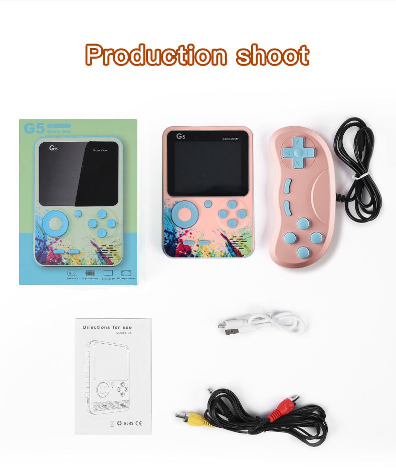 2Players 500 Games  in 1 Video Game Consoles Retro Portable Mini Handheld Game 3.0 Inch Color Pocket TV Game Console Handheld Player Gift
