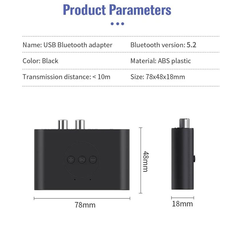 Bluetooth 5.2 Audio Receiver NFC U Disk RCA 3.5mm AUX USB Stereo Music Wireless Adapter With Mic For Car Kit Speaker Amplifier
