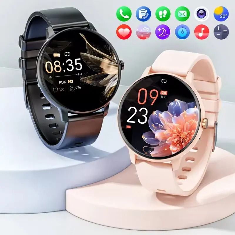 New LIGE Round Smart Watches Men/Women Full Touch Screen Sport Fitness Smart Watch IP67 Waterproof Bluetooth For Android ios Smartwatches Smart Wearable Fitness Electronic Clock