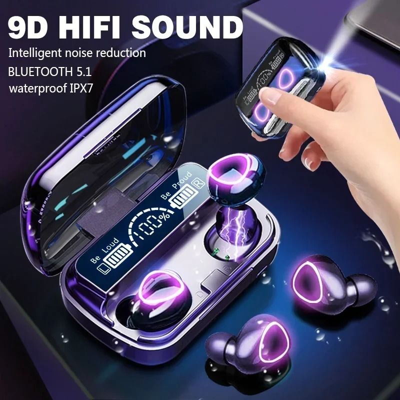 New Update Bluetooth Earphones Wireless Earphones TWS Waterproof Earbuds Sports Running Earpods With Charging Box Power Bank For All Phones