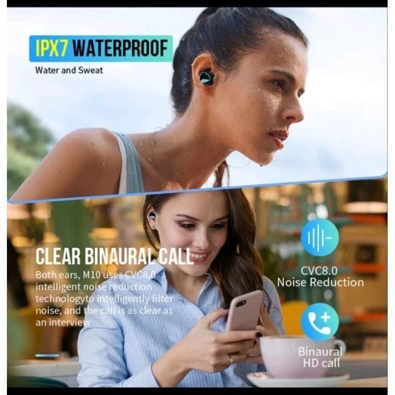 New Update Bluetooth Earphones Wireless Earphones TWS Waterproof Earbuds Sports Running Earpods With Charging Box Power Bank For All Phones