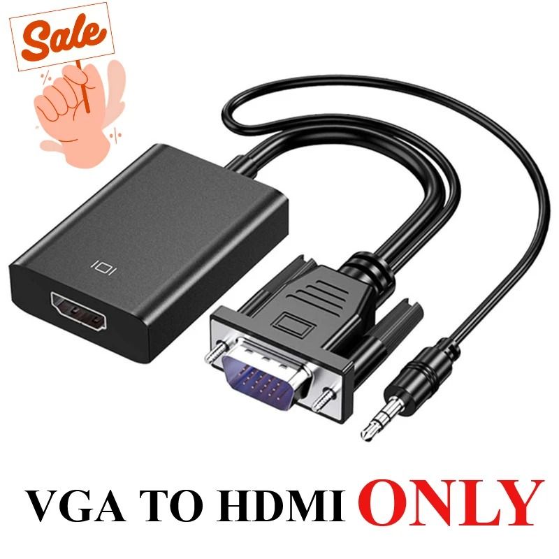VGA to HDMI-compatible Converter Cable Full HD 1080P VGA to HDMI Cable Adapter With Audio Output for PC Laptop HDTV Projector