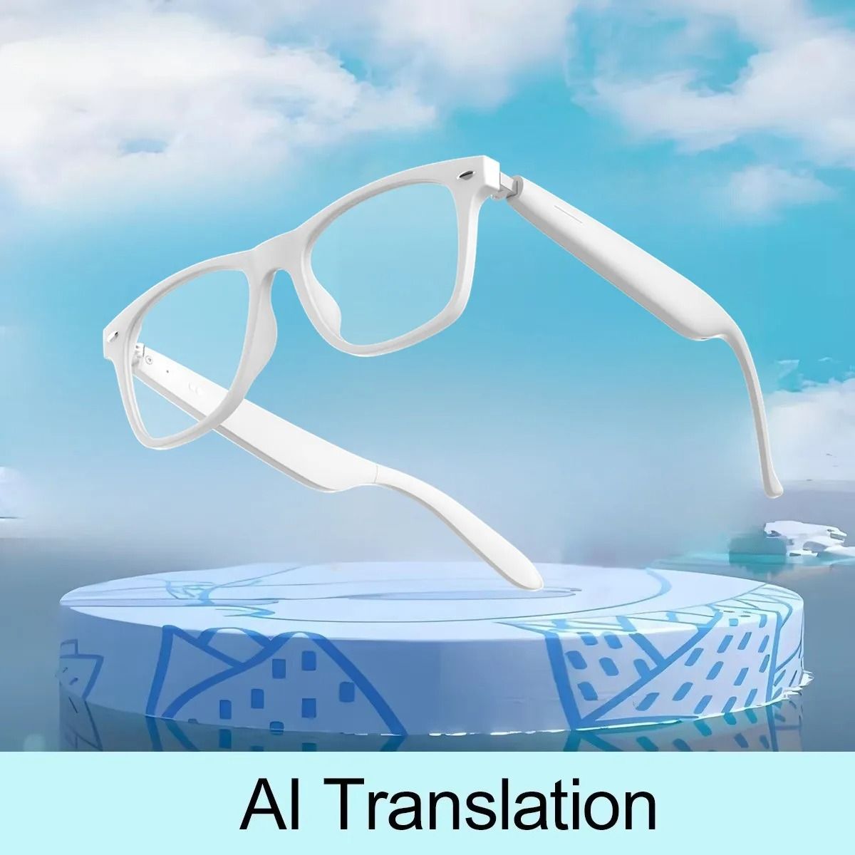 New AI Translation Smart Glasses Bluetooth Call Headphones UV Protective Lenses Connected Bezel Outdoor Sports Sunglasses