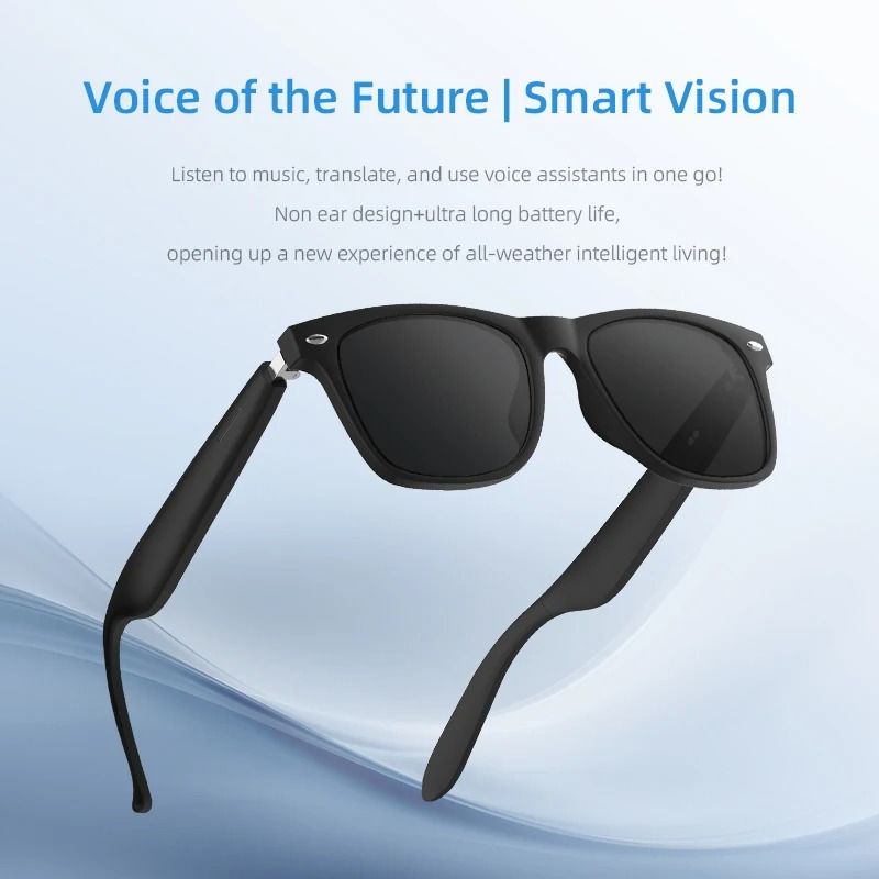 New AI Translation Smart Glasses Bluetooth Call Headphones UV Protective Lenses Connected Bezel Outdoor Sports Sunglasses