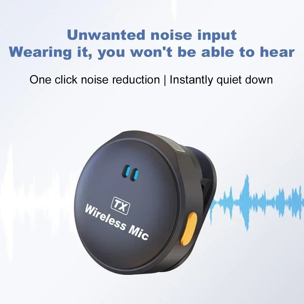 2pcs/set Wireless Magnetic Button Collar Microphone 164ft Range Lapel Mic 40H Battery Lavalier Mic with Charging Case for Video Recording With Power Bank