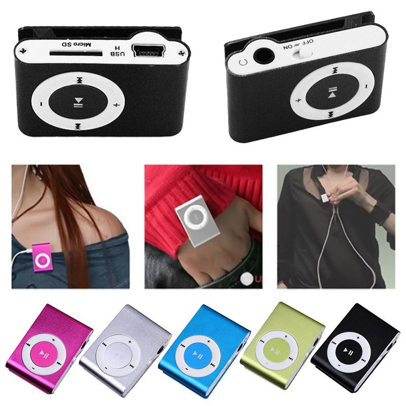Mini Media Player Walkman Mirror 3.5mm Sport MP3 Clip MP3 MP3 Player Music Player