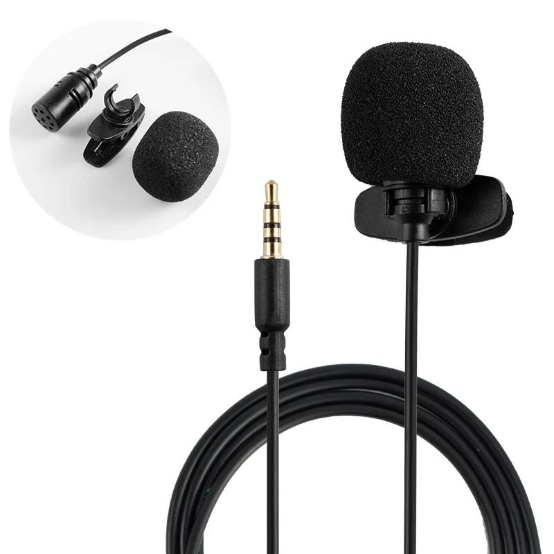 Portable 1.5m Lavalier Mini Microphone Condenser Clip-on Lapel Mic Wired USB 3.5mm Type-C Microfon For Phone for Mac Laptop PC
