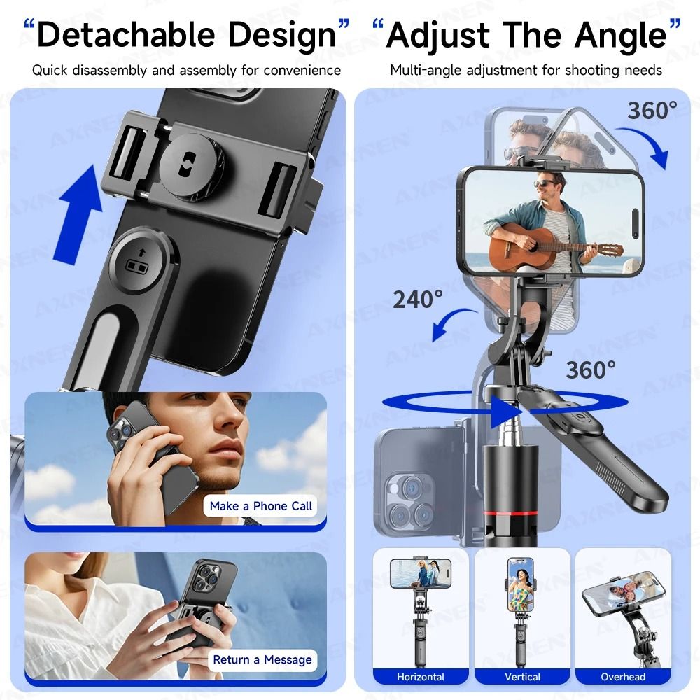 Phone Selfie Stick Tripod Wireless Phone Holder With 1708mm Long 8-Section Pole Bluetooth Remote 360° Rotation 1/4 Interface For Phone Camera Vlog Photo Video