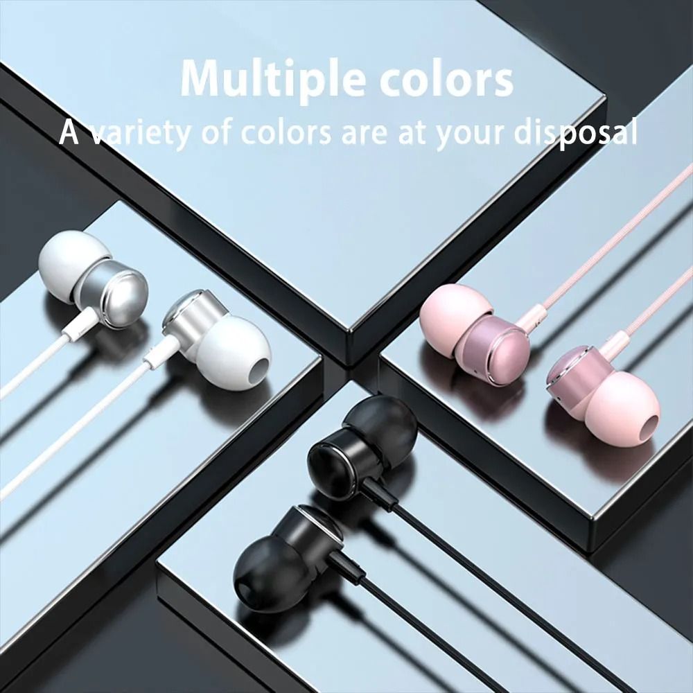 Metal Copper Driver Type-C Wired Earphone HiFi Stereo With Mic Headphone Running Bass Stereo Headset Music Earbuds Earplug With Mic For All Smart Phones