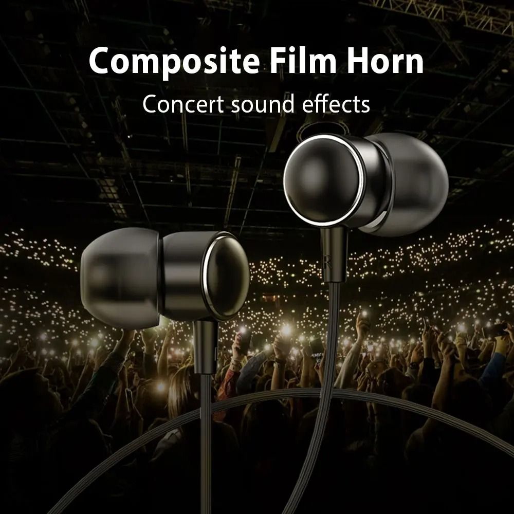 Metal Copper Driver Type-C Wired Earphone HiFi Stereo With Mic Headphone Running Bass Stereo Headset Music Earbuds Earplug With Mic For All Smart Phones