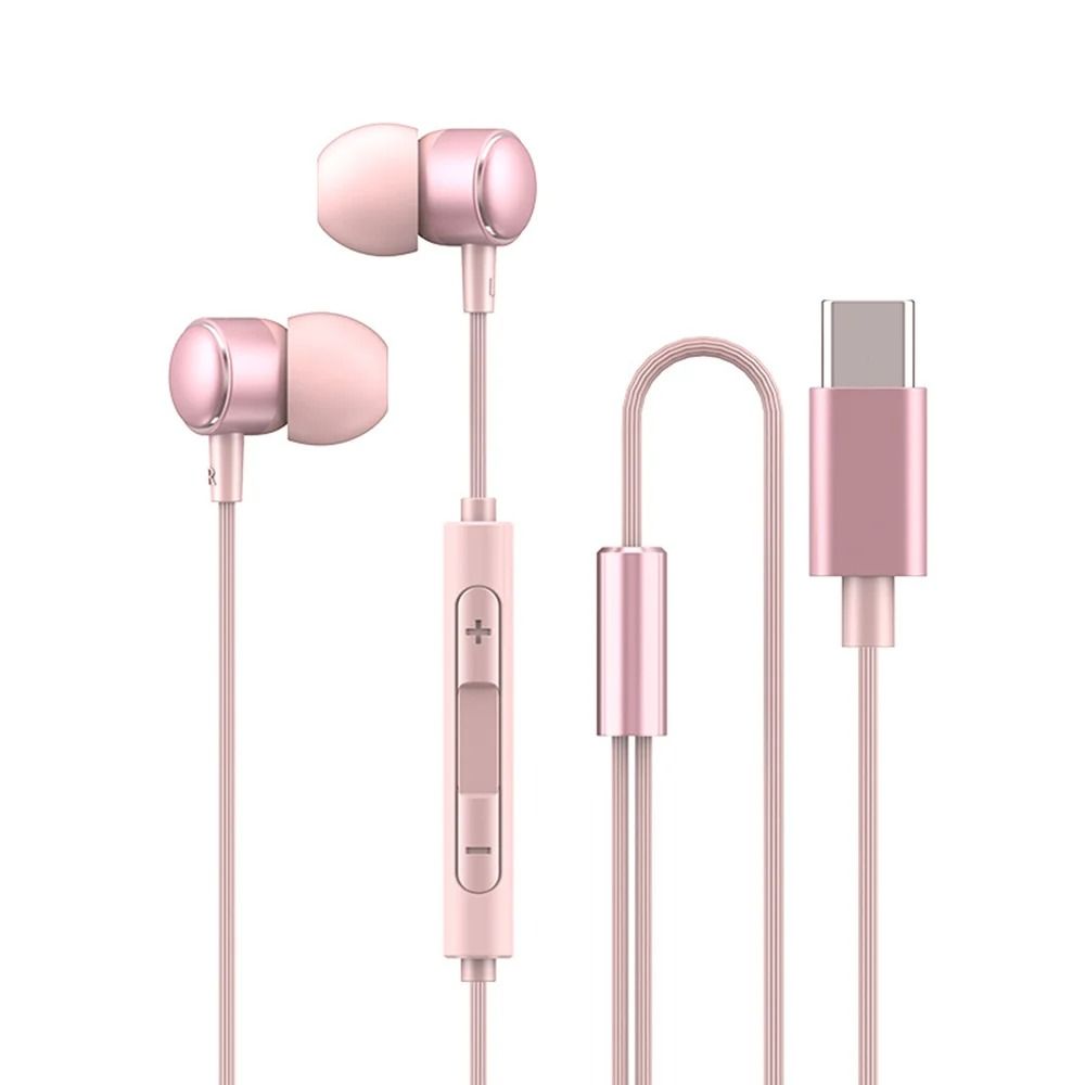 Metal Copper Driver Type-C Wired Earphone HiFi Stereo With Mic Headphone Running Bass Stereo Headset Music Earbuds Earplug With Mic For All Smart Phones