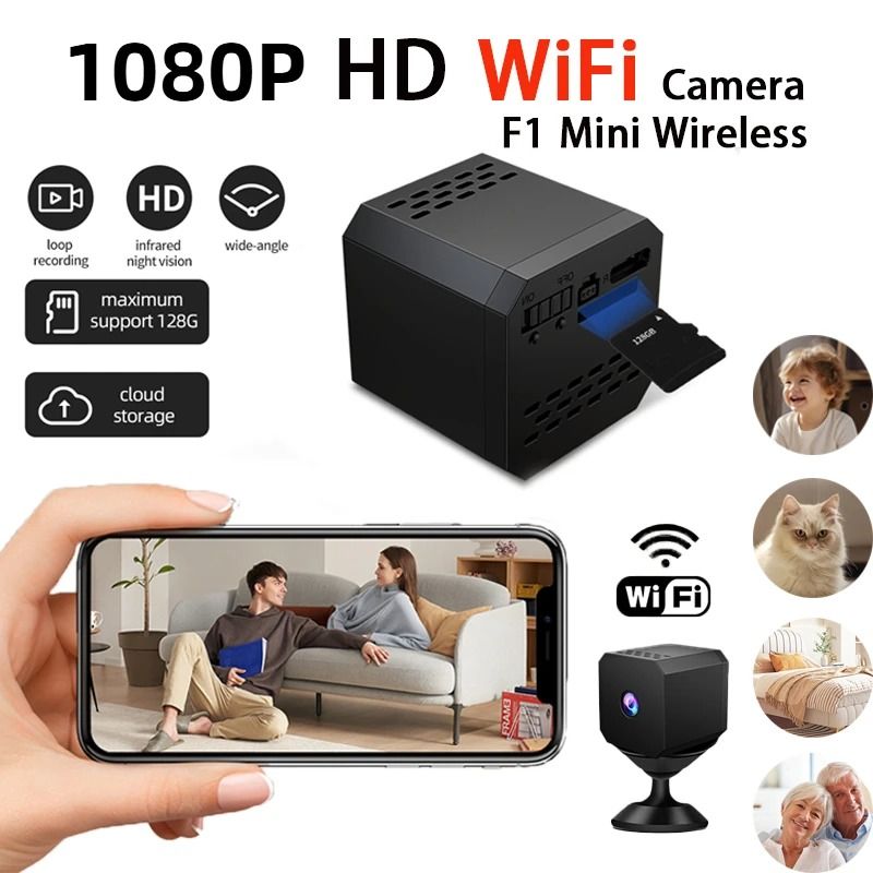New Mini 1080P HD Wireless WiFi IP Camera Smart Home Monitor CCTV  Security Night Vision Protection Remote Video Surveillance  Camera  Hidden Cameras