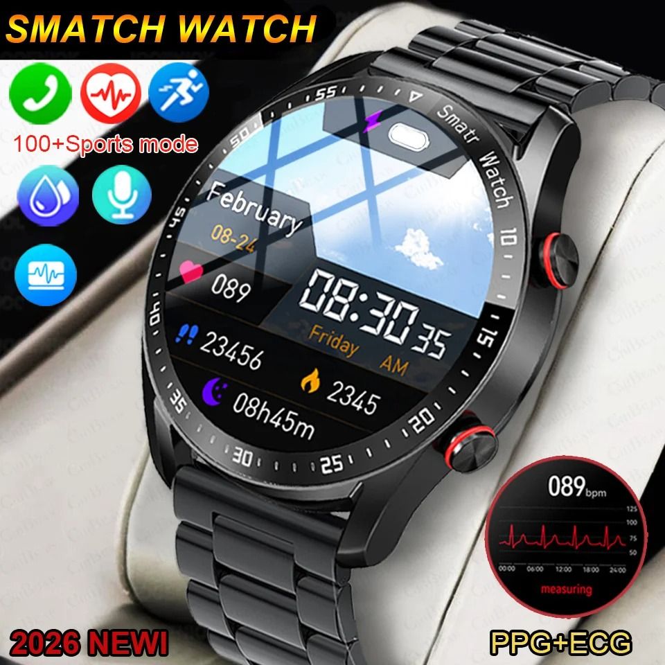 2026 New Steel Smart Watches Men/Women Smart Watch Bluetooth Call Wristwatch Fitness Bracelet Heart Rate Blood Pressure Monitor Tracker Sports Smartwatch LiGe