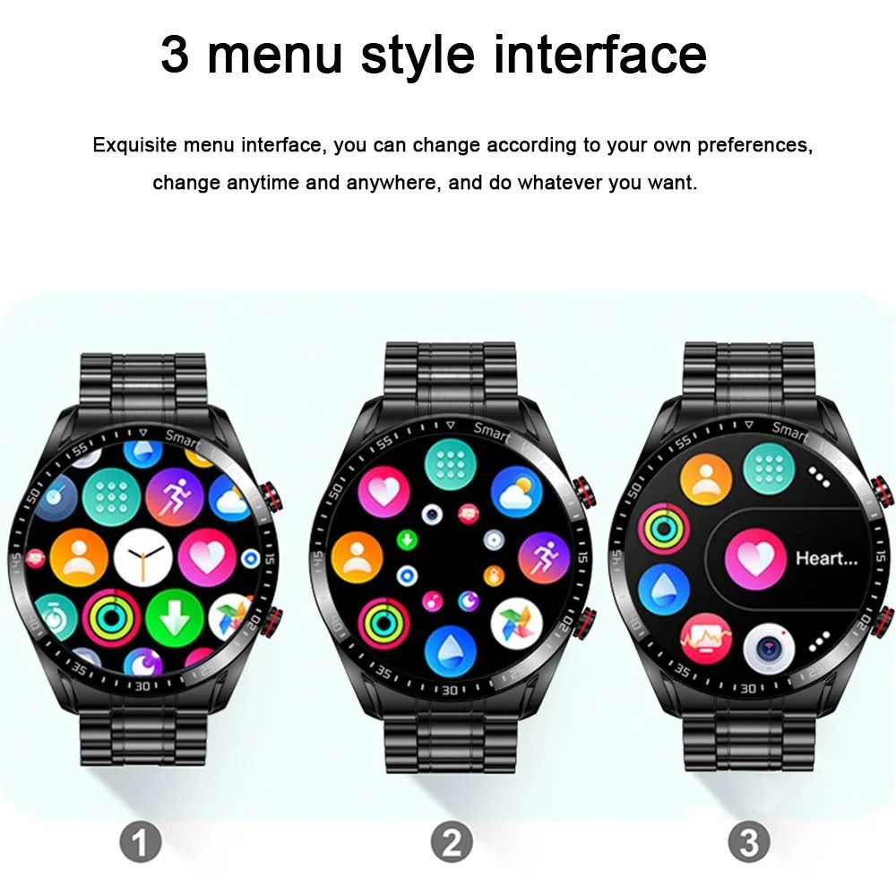 2026 New Steel Smart Watches Men/Women Smart Watch Bluetooth Call Wristwatch Fitness Bracelet Heart Rate Blood Pressure Monitor Tracker Sports Smartwatch LiGe