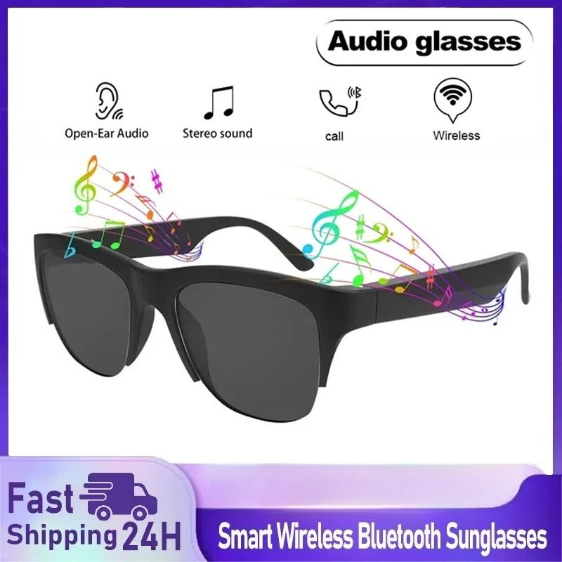 New Smart Glasses Bluetooth V5.3 Sunglasses Glasses Call Outdoor Sports Headphones HIFI Black Technology Anti-touch UV For Men And Women