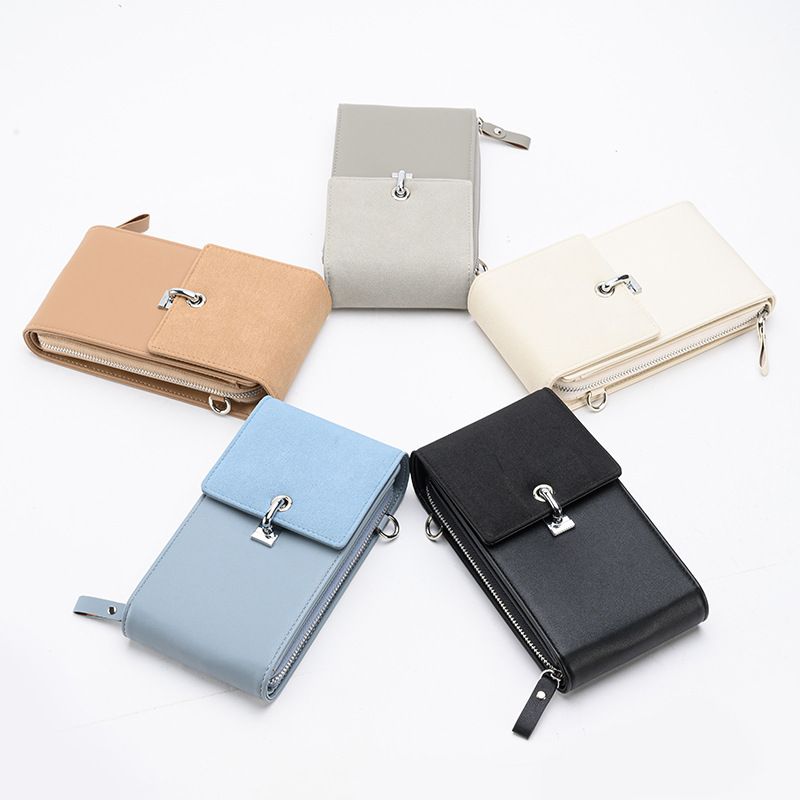 Lady Multifunctional PU Leather Phone Wallet Bag Adjustable Strap Mini Crossbody Bags with Card Holder