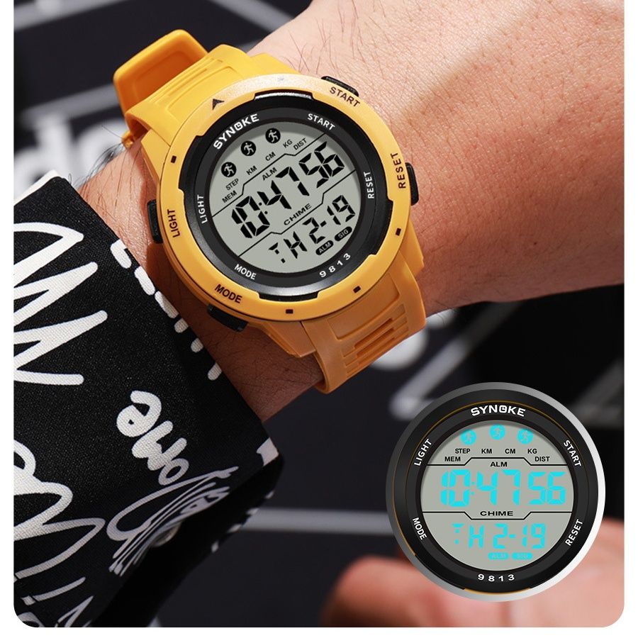 Fashion Men Multi-functional Sport Watch Outdoor Waterproof Week Date Display Digital Watches with Alarm Clock & Stopwatch Function