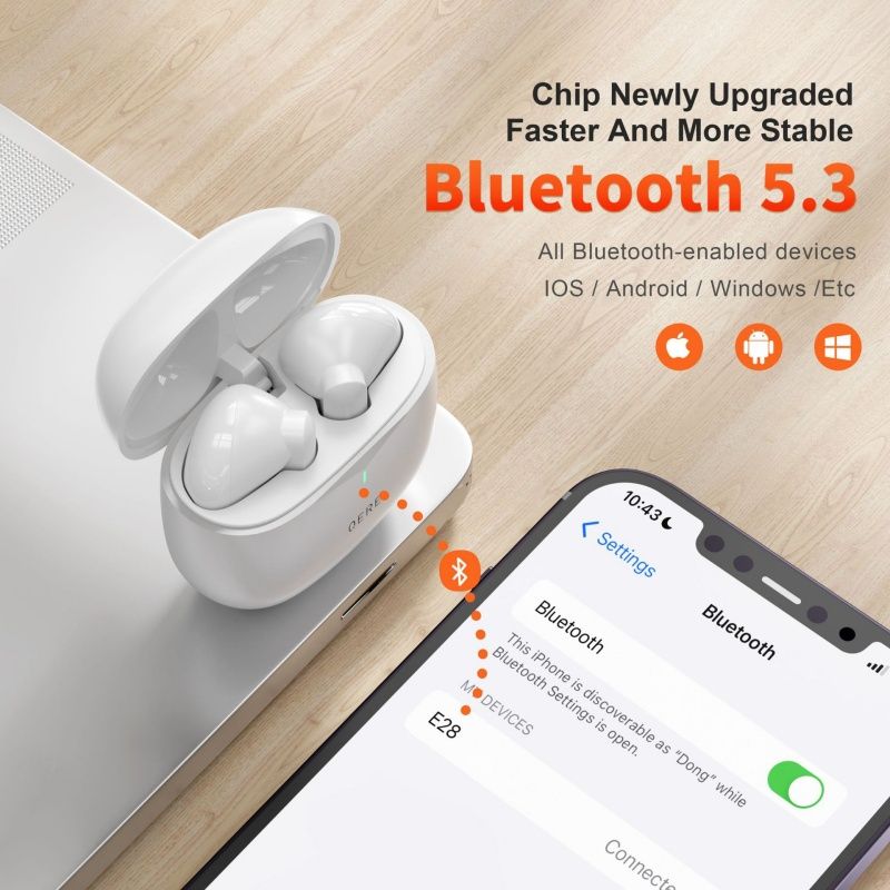 Ture Wireless Earbuds TWS Bluetooth 5.3 Stereo Game Earphone HIFI Noise Reduction Music Headphone