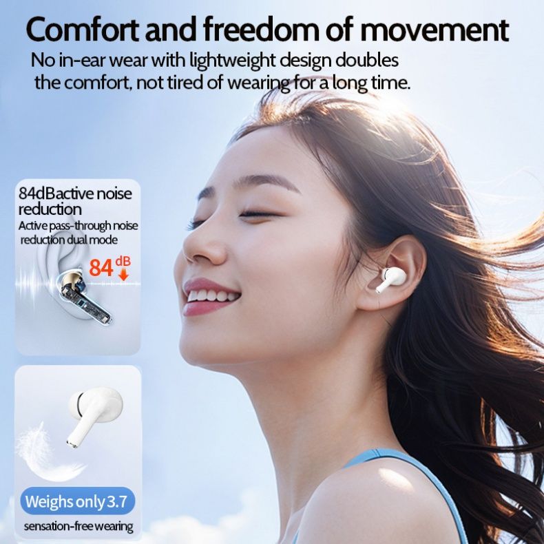 A9 Pro Smart Touch Screen True Wireless Earbuds TWS Bluetooth 5.4 Stereo Game Earphone HIFI Noise Reduction Music Headphone
