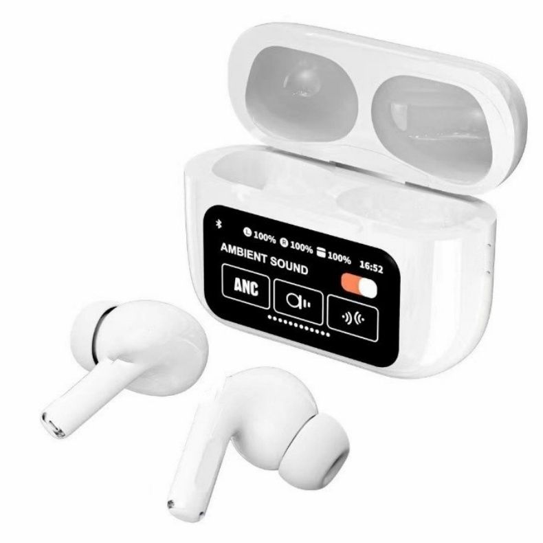 A9 Pro Smart Touch Screen True Wireless Earbuds TWS Bluetooth 5.4 Stereo Game Earphone HIFI Noise Reduction Music Headphone