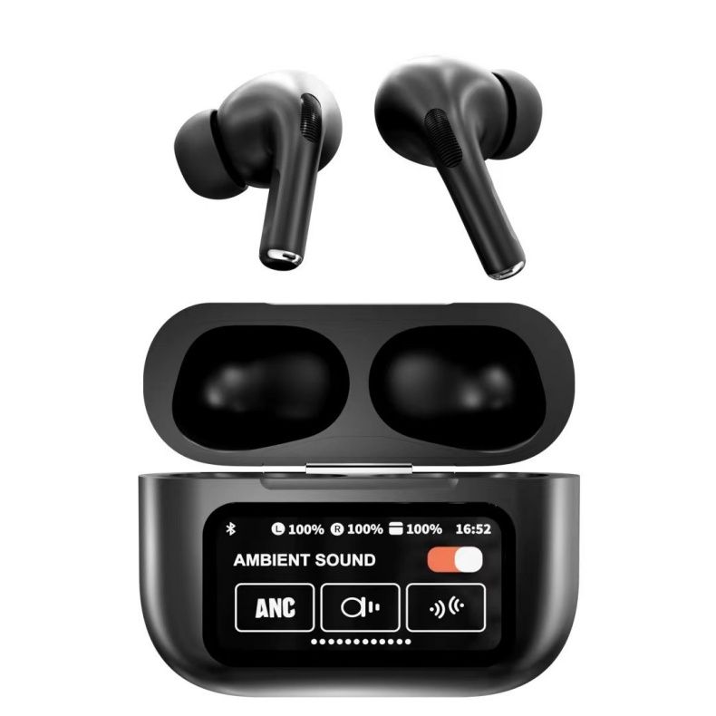 A9 Pro Smart Touch Screen True Wireless Earbuds TWS Bluetooth 5.4 Stereo Game Earphone HIFI Noise Reduction Music Headphone