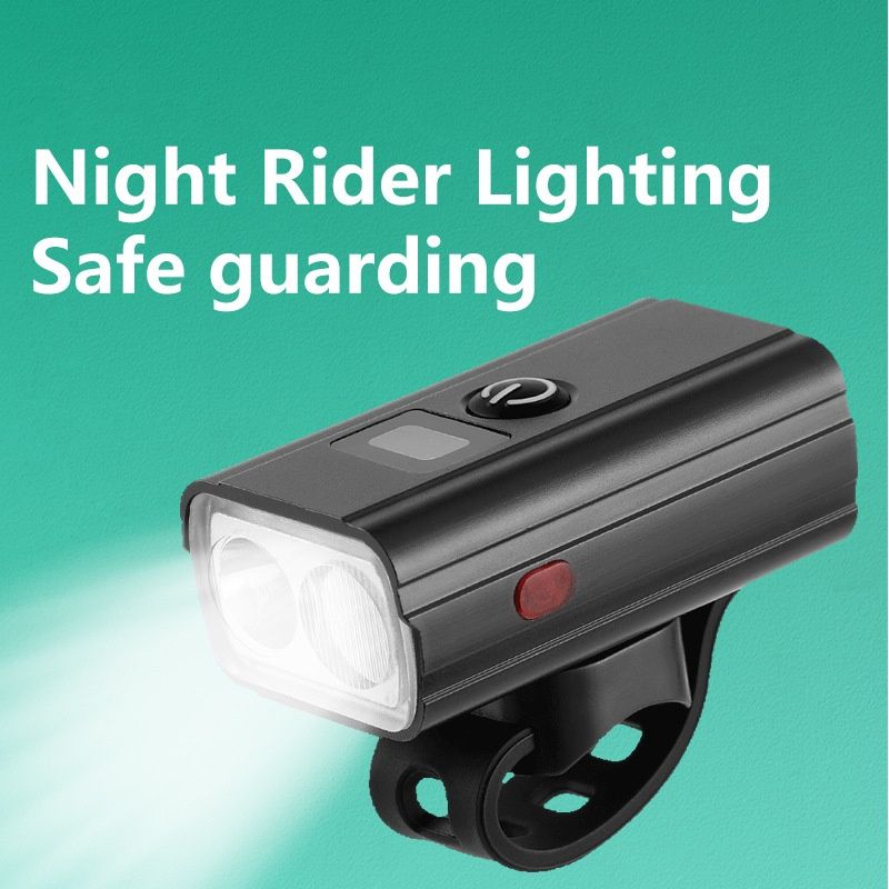 Rechargeable Al Alloy Bicycle Front Light Outdoor Night Riding Illuminated Headlights Safe Riding Waterproof Bike Lamps