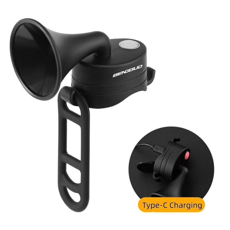 Outdoor Safe Riding Bicycle Bell 5 Modes Rechargeable Bike Electric Horn Clear Sound Cycling Alarm Bells