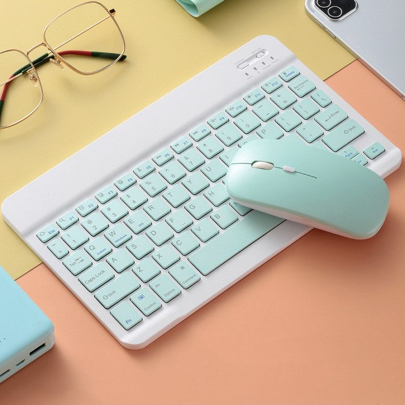 Ultra Thin Wireless Bluetooth Rechargeable USB Keyboard and Mouse Set for Computer Laptop Phone Ipad