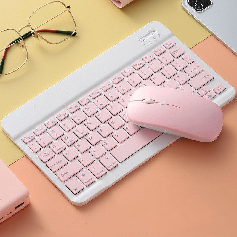 Ultra Thin Wireless Bluetooth Rechargeable USB Keyboard and Mouse Set for Computer Laptop Phone Ipad
