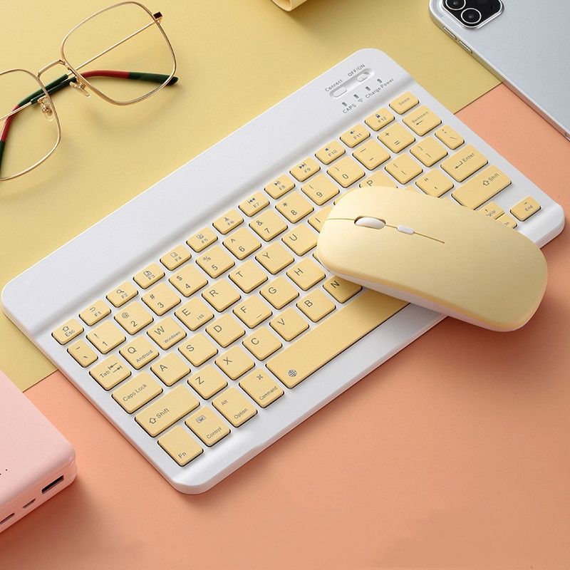 Ultra Thin Wireless Bluetooth Rechargeable USB Keyboard and Mouse Set for Computer Laptop Phone Ipad