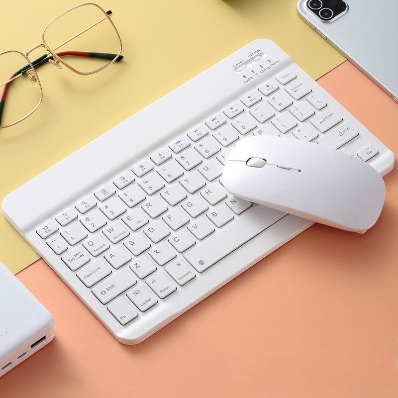 Ultra Thin Wireless Bluetooth Rechargeable USB Keyboard and Mouse Set for Computer Laptop Phone Ipad