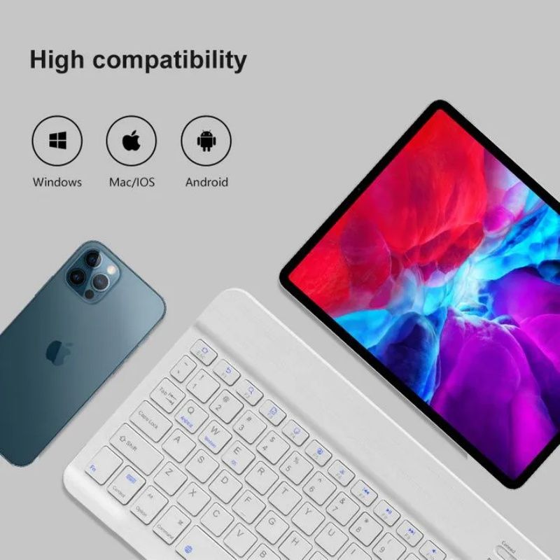 Ultra Thin Wireless Bluetooth Rechargeable USB Keyboard and Mouse Set for Computer Laptop Phone Ipad