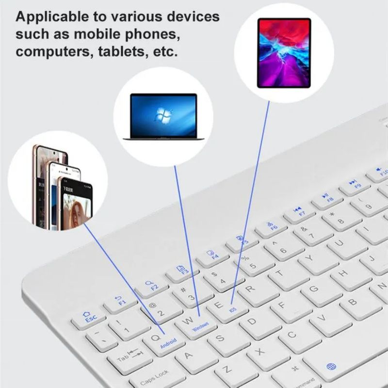 Ultra Thin Wireless Bluetooth Rechargeable USB Keyboard and Mouse Set for Computer Laptop Phone Ipad