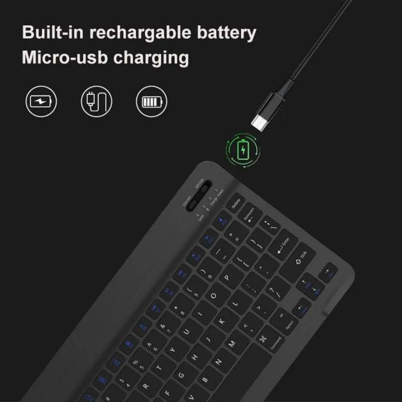 Ultra Thin Wireless Bluetooth Rechargeable USB Keyboard and Mouse Set for Computer Laptop Phone Ipad