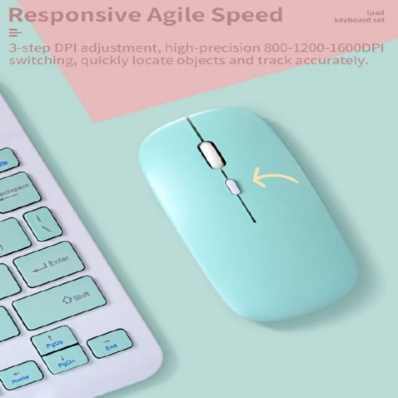 Ultra Thin Wireless Bluetooth Rechargeable USB Keyboard and Mouse Set for Computer Laptop Phone Ipad