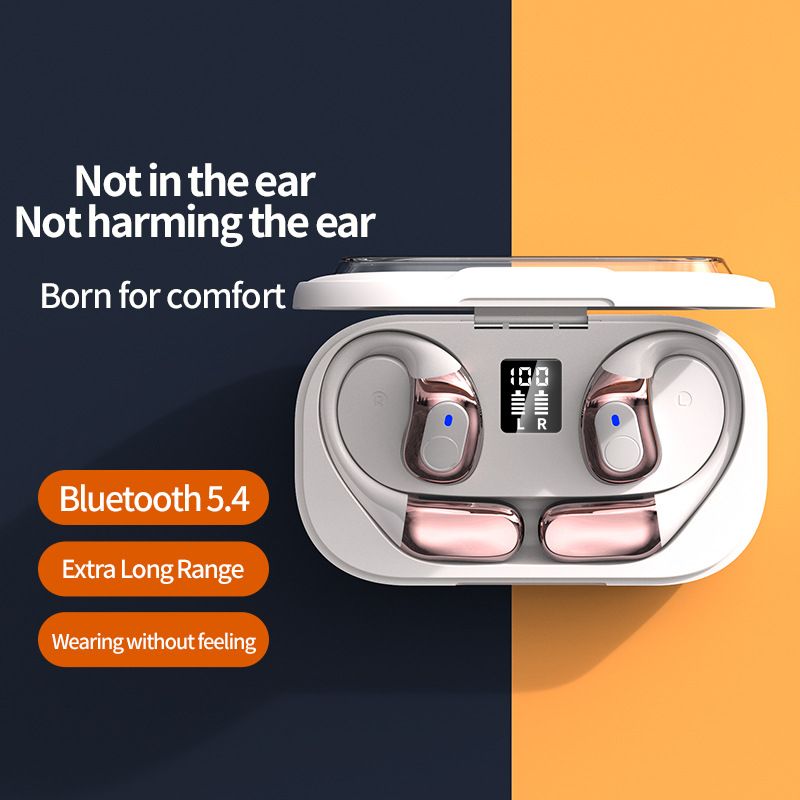 Ear Hook Sport Earphone Bluetooth 5.4 True Wireless Stereo Headset LED Battery Level Display Music Headphone
