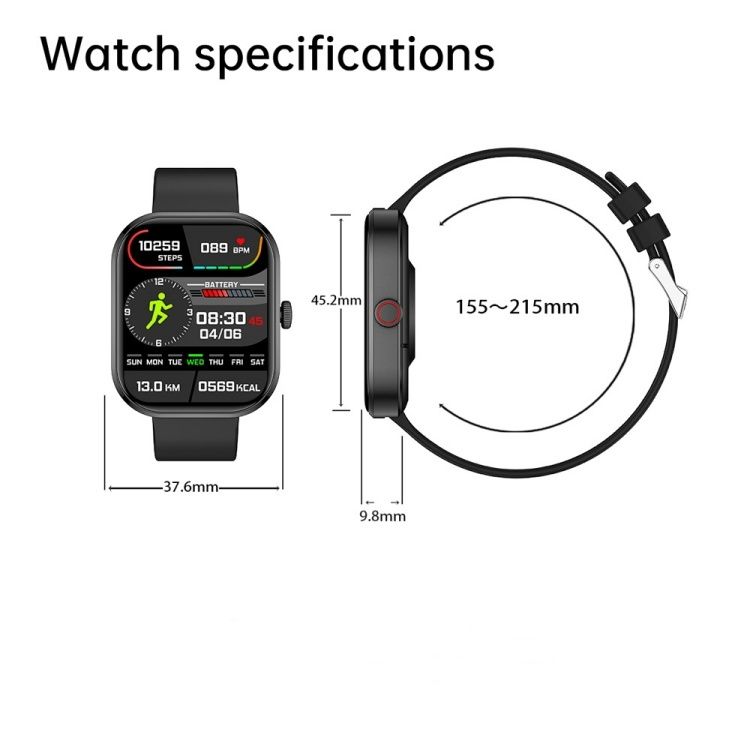 2.01 Inch HD Large Screen Smart Watch Outdoor Sport IP67 Waterproof Bluetooth Watches Health Monitoring Smartwatch