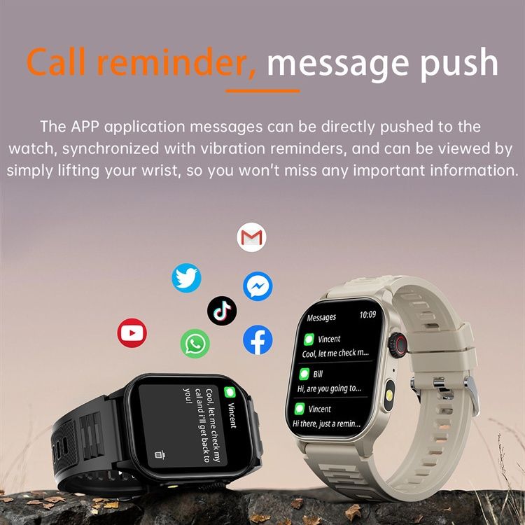 2.01 Inch HD Large Screen Smart Watch Outdoor Sport Monitoring Bluetooth Calling Watches Health Monitoring Smartwatch