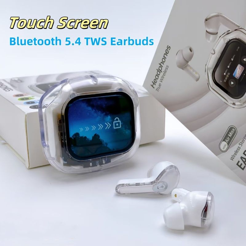 Color Touch Screen Bluetooth 5.4 Earphone True Wireless TWS Earbuds Smart Noise Cancelling Muisc Headphone