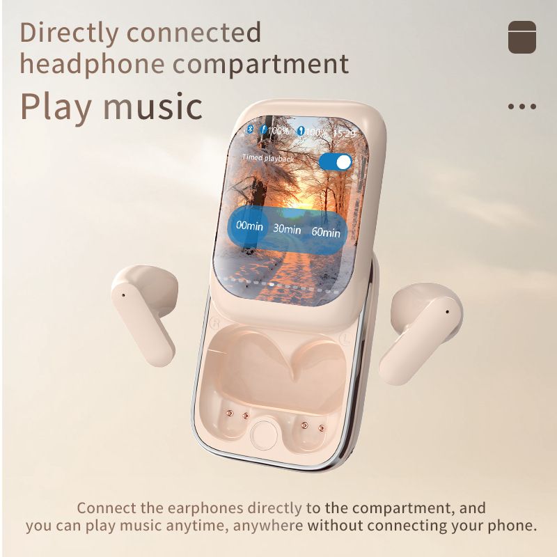 New Design Slide Cover Bluetooth 5.3 Earphone Smart True Wireless Touch Screen TWS Earbuds HIFI Noise Cancelling Stereo Music Headphone