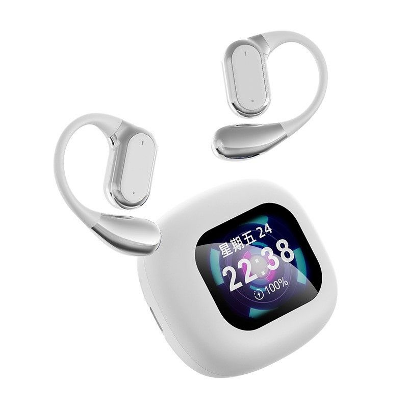 Full Color Touch Screen Ear Hook Sport Earphone Bluetooth 5.4 True Wireless Stereo Headset Active ANC Nosie Reduction Music Headphone