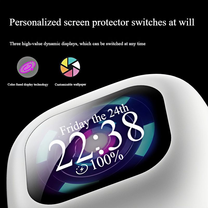 Full Color Touch Screen Ear Hook Sport Earphone Bluetooth 5.4 True Wireless Stereo Headset Active ANC Nosie Reduction Music Headphone