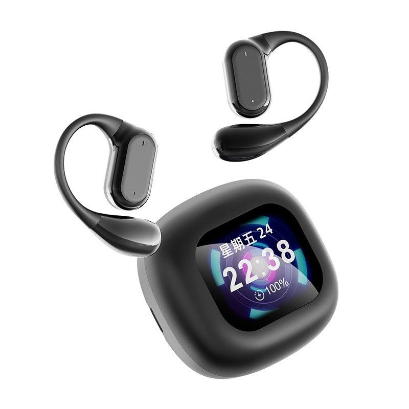 Full Color Touch Screen Ear Hook Sport Earphone Bluetooth 5.4 True Wireless Stereo Headset Active ANC Nosie Reduction Music Headphone