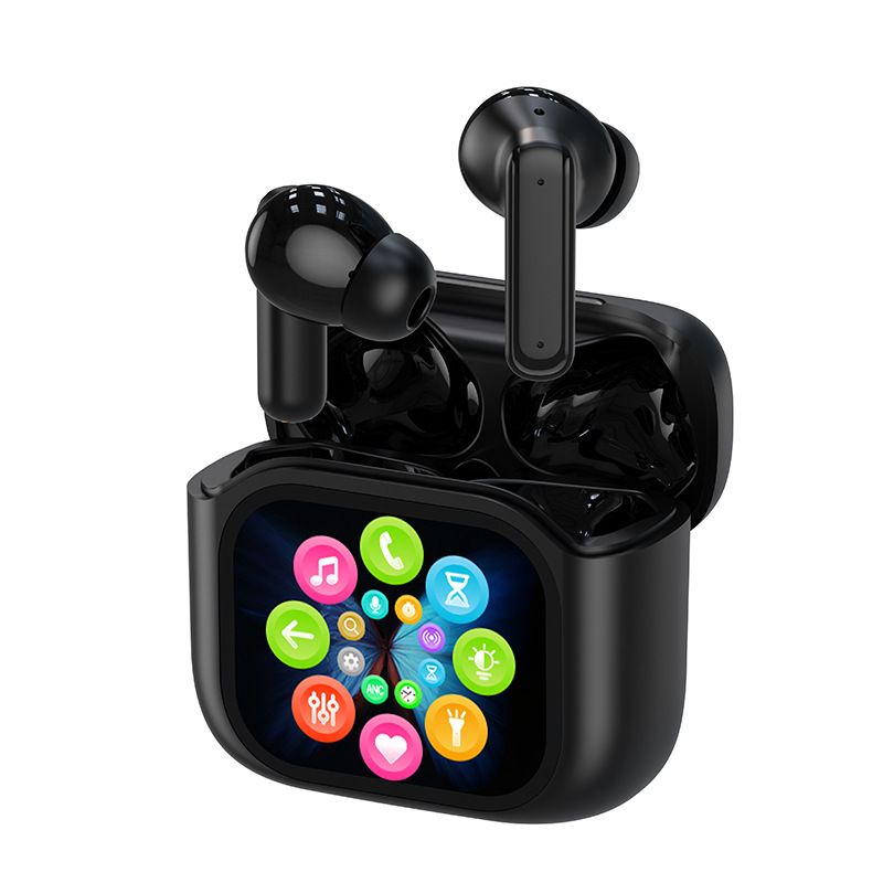 Smart Color Full Touch Screen TWS Earbuds Bluetooth 5.3 True Wireless Stereo Game Earphone ANC+ENC Noise Reduction Music Headphone