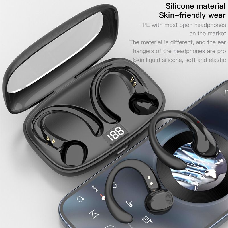 New Design Ear Hook Bluetooth Earphone True Wireless TWS Sport Headset HIFI Stereo Music Headphone