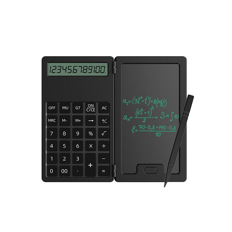 Portable and Foldable Multi-function 12-digit Display Calculator with 5 Inch Writing Tablet
