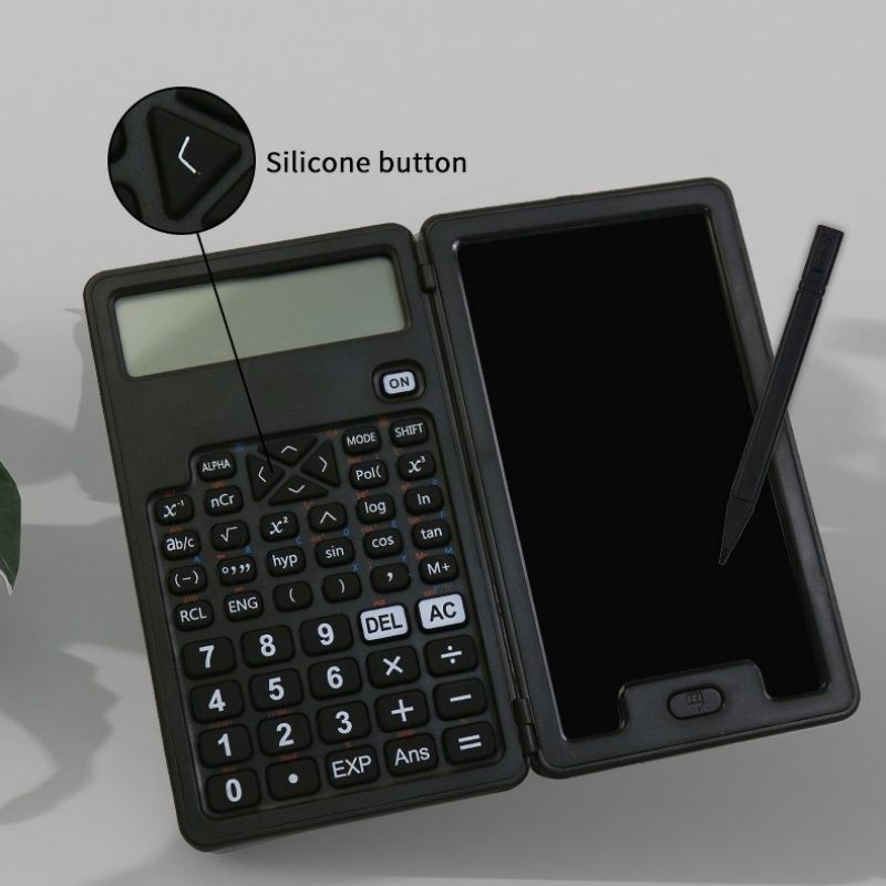 Portable and Foldable Multi-function 12-digit Display Function Scientific Calculator with 5 Inch Writing Tablet
