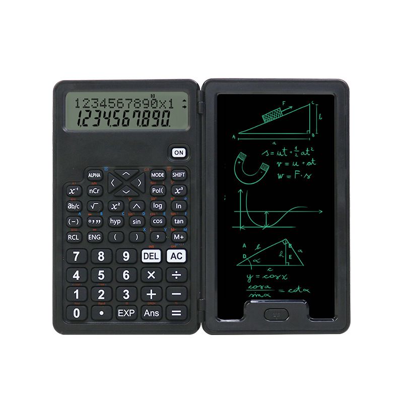Portable and Foldable Multi-function 12-digit Display Function Scientific Calculator with 5 Inch Writing Tablet