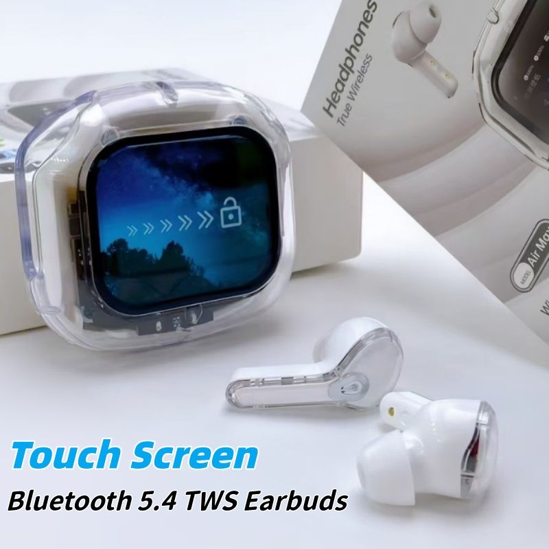 Color Touch Screen Bluetooth 5.4 Earphone True Wireless TWS Earbuds Smart Noise Cancelling Muisc Headphone